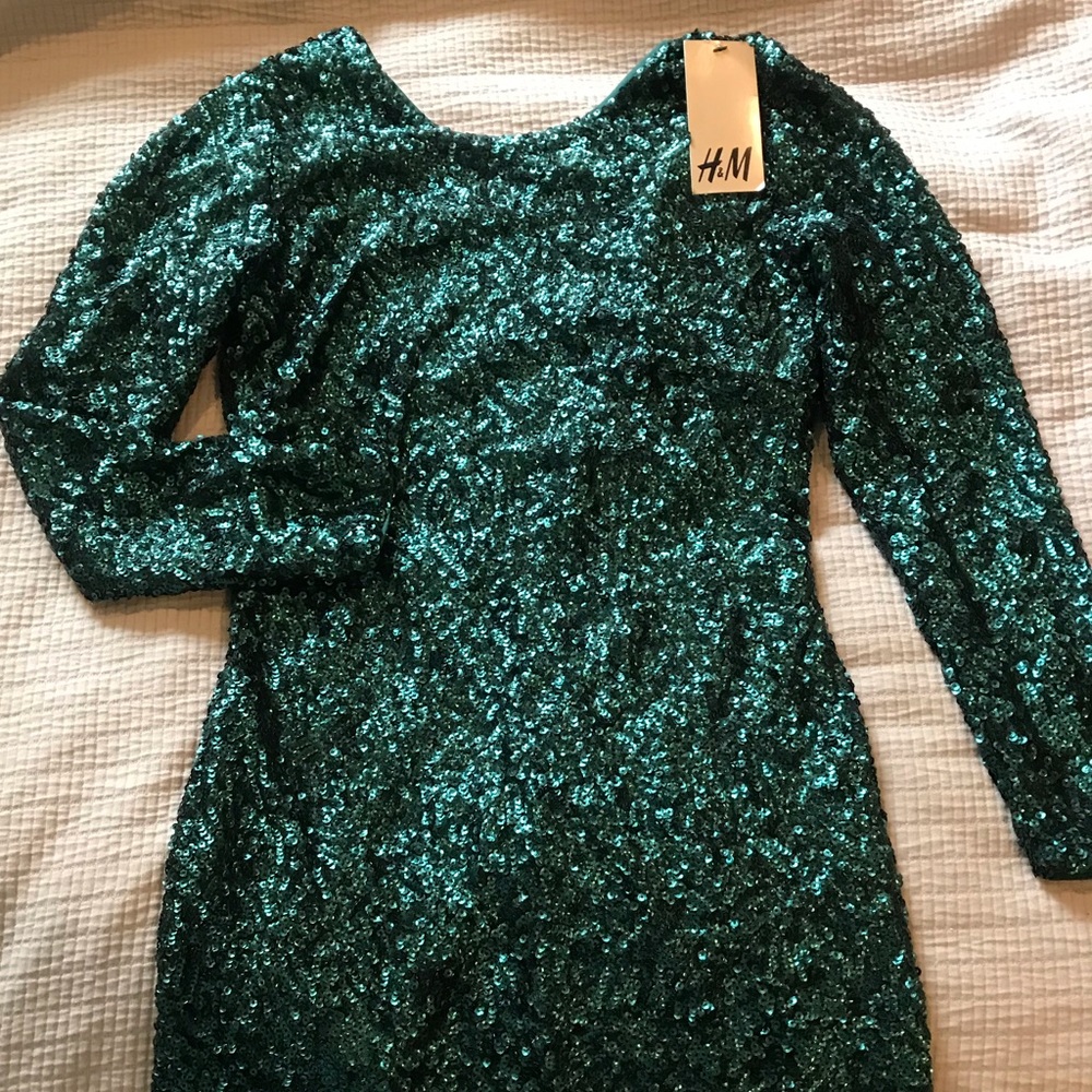 Green Sequins Bodycon Dress
